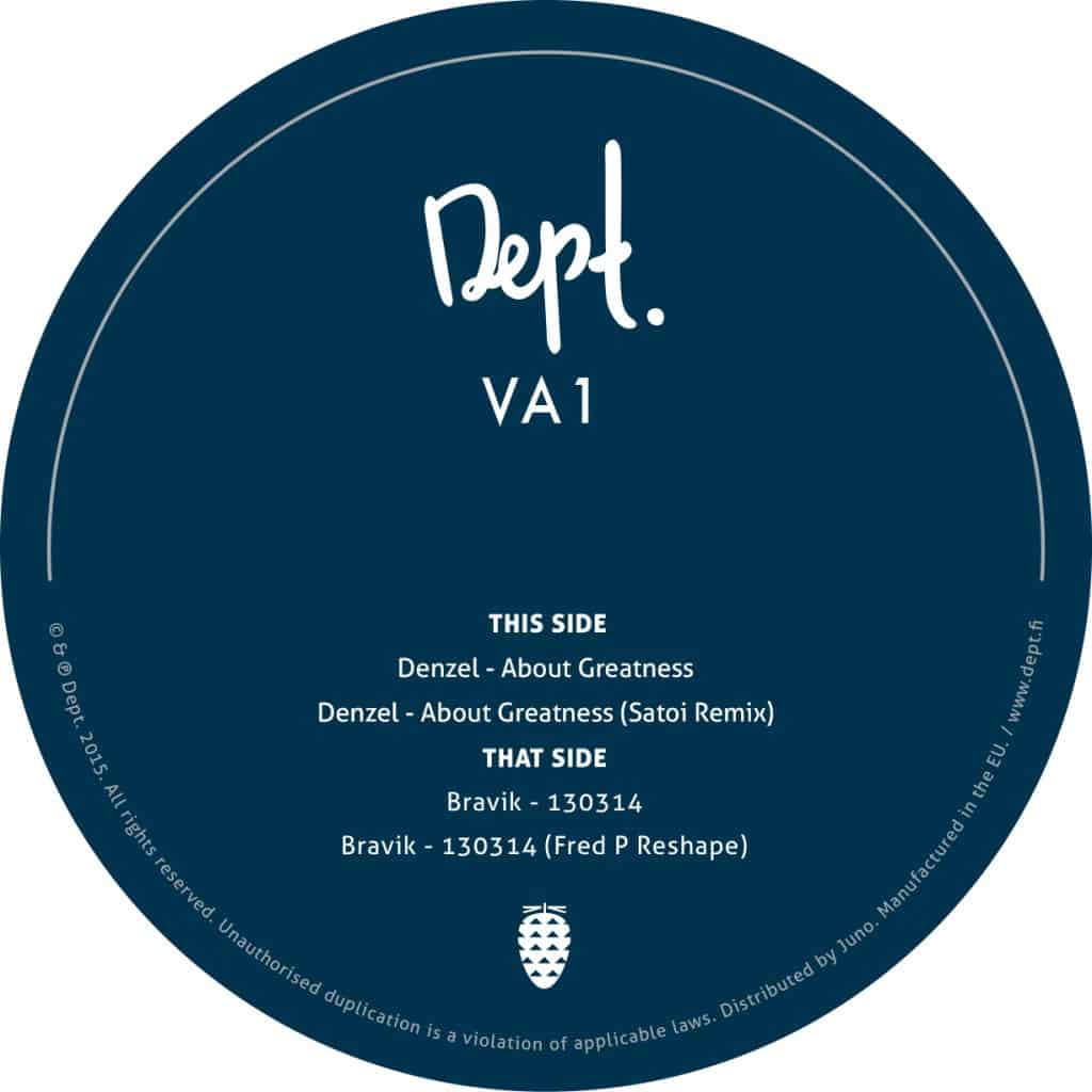 Denzel & Bravik – VA1 (inc. Fred P & Satoi Remixes) (DEPT 01)